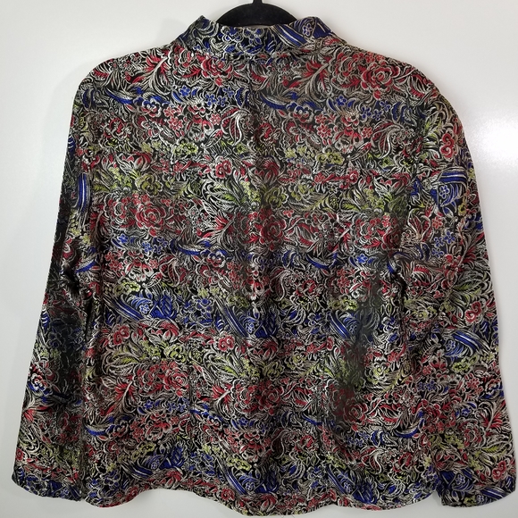 Chico's Dressy Silk Blend Multicolored Top Jacket - Picture 3 of 8